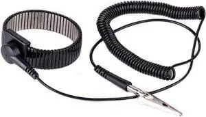 Aomoproing  Flexible PU Cable Metal Anti-static Anti-friction Adjustable Strap Grounding Bracelet Metal Wire Wrist Band