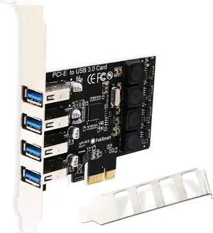 4-Ports Super Fast 5Gbps USB 3.0 Expansion Card for Windows Server XP Vista 7 8 8.1 10 (32/64bit) Desktop PC-Build in Self-Powered Technology-No Need Additional Power Supply