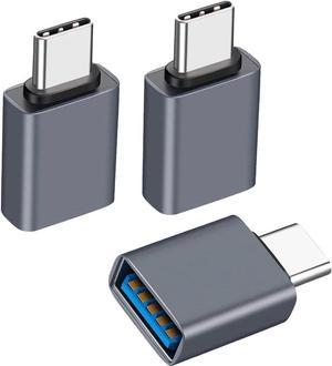 3-Pack [10Gbps USB C to USB Adapter USB C Male to USB Female Adapter USB3.2 Gen 2  Compatible with MacBook Pro/Air Laptops Phones and Other Type C or Thunderbolt 4/3 Devices(Grey)