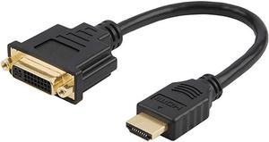 HDMI to DVI Cable 2Pack 05 Feet HDMI Male to DVI24+1 Female Adapter Cable Gold Plated HDTV to DVI Cable Support 1080P3D 15CM Black