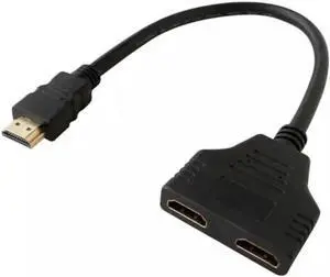 1PC HDMI-compatible 2 Dual Port Y Splitter HD 1080P V1.4 Male To Double Female Adapter Cable 1 In 2 Out Converter Connect Cable