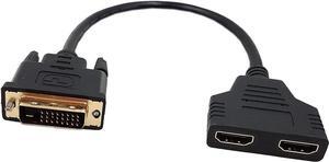 DVI to HDMI CableSinLoon Gold-Plated DVI Male 24 1 Pin to Dual Hdmi Female 1080p Hdmi Video Converter Adapter Splitter Cable