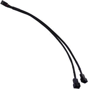 Case Fan 3pin 1 to 2 Splitter Cable Hub Adpater,Motherboard 3-pin Fan Sleeved Braided Y Splitter Internal Power Extension Cable for Computer CPU/Case Fan 1x2 Converter - 10 inches (2PC)