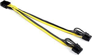 PCIe Power Splitter Cable, GPU 6 Pin to Dual 8Pin Power Adapter PCI Express 6-pin to 2 x 8pin Ethereum Mining Video Card to PSU Power Cord - 6 Inches