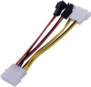 1pcs/lot Computer Cooling Fan Power Cables 4Pin Molex To 3Pin Fan Power Cable Adapter Connector 12v*2/5v*2 for CPU PC Case Fan