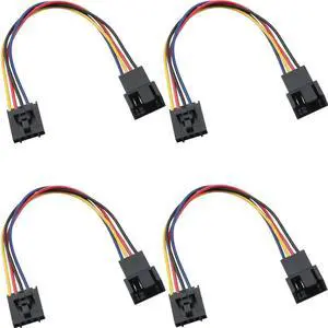 Fan Adapter Cable 4PCS 17.5cm/6.89inch 5 Pin to 4 Pin Fan Connector Converter Jack CPU Cooling Fan Extension Cable Wire