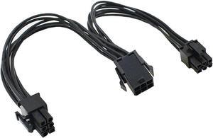 8 inches PC Power Supply PCI e Molex 6pin to 2 PCIe 6 pin PCI express Splitter Extension Ribbon Cable ,6-pin Graphics Card Mining