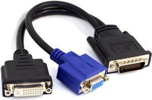 DMS-59 Male to DVI 24+5 Female & VGA RG 15pin Female Splitter Extension 15cm