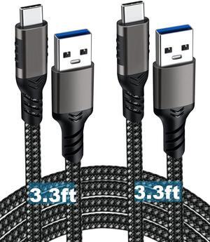 USB A to USB C Cable [2 Pack 10ft], USB 3.1/3.2 Data Transfer and 60W 3A Fast Charging Cable, for Android Auto S-a-m s-u-n-g Galaxy S23 S22 S21 S20 Ultra and Other Type C Phone Laptop PC Devices