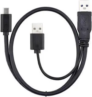 Type-C USB-C to USB 3.0 Male & USB 2.0 Dual Power Data Y Cable for Laptop & Disk