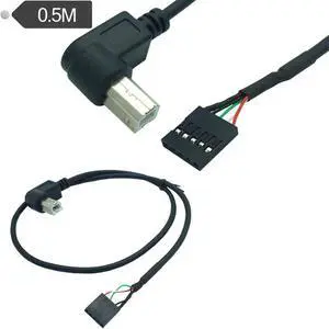 FOR 50cm Usb 90 B Male To 1x 5pin Female XH2.54 Usb Header Pcb Motherboard Cable