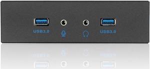 PC Case 5.25 inch front panel 2 Ports USB 3.0 USB Hub w/ HD Audio Output & Microphone,2.6ft USB 20pin to 2x USB 3.0 Splitter w/ Stereo Audio Mic