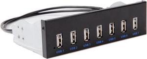 7 Port USB 2.0 5.25" Internal CD-ROM Bay Front Panel USB Hub,7 x USB 2.0 Type A Female to Motherboard USB 10 pin Hub Splitter Adapter w/ 5.25 inch Metal Bracket