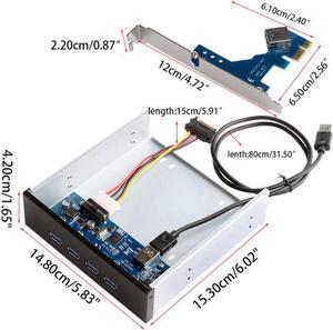 4 Ports USB 3.0 Front Panel Splitters HUB USB 3.0 PCI Express PCI-E Card Adapter 5.25" Front Panel Expansion Bay for PC Computer