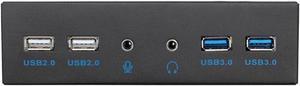 5.25 Inch Front Panel 4 Ports USB Hub w/ HD Audio Output Port & Microphone Input,2 Port USB 3.0 & 2 Ports USB 2.0 Hub w/ Stereo Audio Mic 5.25" CD-ROM Bay Bracket