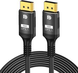 16K Displayport Cable 2.1 10ft,80Gbps Display Port 2.1 Cable Support 16K@30Hz 8K@120Hz/60Hz 4K@240Hz HDR,HDCP, DSC 1.2a, Dp to Dp Cable for FreeSync/G-Sync/Gaming Monitor/Graphics Card