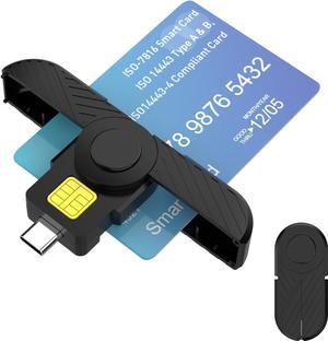 USB C DOD Military USB Common Access CAC Smart Card Reader and ID CAC Card Reader,Compatible with Mac Os, Windows,Linux(Mini Foldable and Portable Type C) New