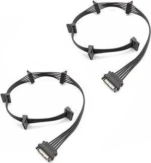 15 PIN Sata Power Splitter(2Packs) 15 Pin Sata to 5 Sata Power Splitter Adapter Cable- 21 Inches 15 PIN Sata Power Splitter(2Packs) 15 Pin Sata to 5 Sata Power Splitter Adapter Cable- 21 Inches