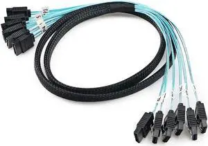 High Speed 6Gbps 6pcs/Set Sata Cable SAS Cable for Server 1m