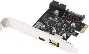PCIe Express Card to USB 3.0 Type-C w/ 2.4A Quick Charging and 19Pin USB 3.0 Dual,Port Power by 15pin SATA