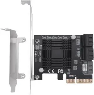 PCIE To 5-Port SATA III 6 Gbps SATA Controller Expansion Card JMB585 Computer Chassis Adapter Card