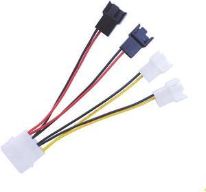 1pcs/lot Computer Cooling Fan Power Cables 4Pin Molex To 3Pin Fan Power Cable Adapter Connector 12v*2/5v*2 for CPU PC Case Fan