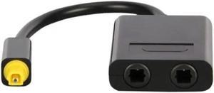 FOR Dual Port Digital Optical Audio Splitter for Adapter Fiber Optic Audio Cable 1 In 2 Out Black Color