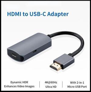 Premium 4K 60Hz HDMI Male to USB-C Female Adapter Type C USB 3.1 Monitor Input to HDMI-Output Laptop Converters USB C