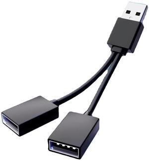 USB Splitter Y Cable, USB 2.0 1 Male to 2 Female Splitter Hub Power Cord Extension Adapter Cable for PC/Car/Laptop/U Disk, etc