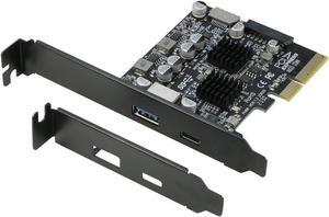 PCIE to USB 3.2 Gen 2 Expansion Adapter Card 10Gbps, PCI-e Express to USB A and USB C Controller Card with Internal Type-E and 19/20pin Header for Front Panel Mount