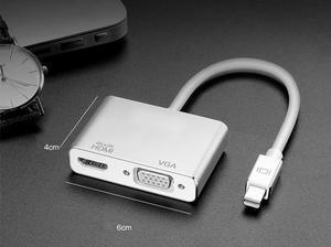 Thunderbolt 2 HUB Mini DisplayPort to HDMI 4k VGA Adapter thunderbolt DOCK 2 in 1 Cable for Mac MacBook Pro Air Surface Pro