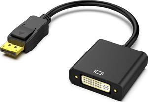 DisplayPort to DVI DVI-D Single Link Adapter, Display Port to DVI Converter Male to Female Black 2-Pack