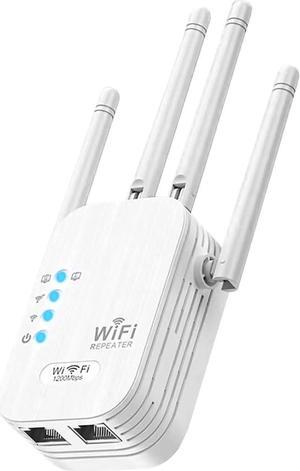 WiFi Extender, WiFi Booster and Signal Amplifier up to 8470Sq.ft, 1200Mbps Wirless WiFi Extenders Signal Booster 5GHz & 2.4GHz for Home, Internet Booster, Repeater with Ethernet Port & Access Point