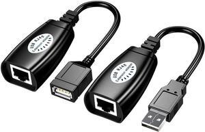 USB 2.0 to RJ45 Adapter RJ45 LAN Cable Extension Cable USB Extender over Cat5 / Cat5e / Cat6 Cable