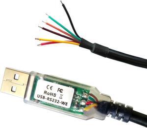 FTDI USB-RS232-WE-1800-BT Cable, USB-RS232-WE USB to RS232 Serial Cable,1.8M, Wire END (5V)
