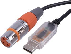 USB DMX512 Cable USB to DMX Interface LED DMX512 Controller DMX Light Controller Cable,3-PIN XLR to USB Adapter DMX Control Cable USBDMX RS485 Cable for Stage Lighting Equipment,6ft