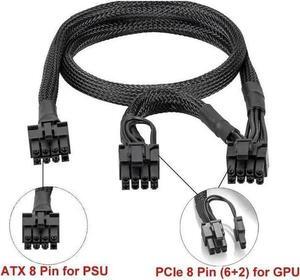 PCIe 8Pin to Dual 8Pin(6+2Pin) GPU Cable Sleeved 60+20CM 18AWG For Seasonic PRIME All Series PSU GX/PX/TX/Snow Silent/Gold/Ultra Gold/Platinum/Ultra Platinum/Ultra Titanium