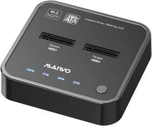 [New Upgraded] 2 Bay m.2 SATA Docking Station, Tool-Free Type C to SATA SSD External Hard Drive Enclosure for B + M Key,Support Offline Clone duplicator and one- Key System Disk Copy Function. (5Gbps)
