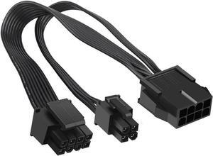 2 Pack EPS12V CPU 8 Pin Female to CPU ATX 8 Pin and ATX 4 Pin Male Power Supply Extension Cable EPS 12V for Motherboard 10.6 inch