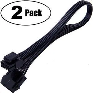 EPS 8 Pin Power Extension Cable, ATX CPU 8 Pin Female to 8(4+4) Pin Male EPS Extension Cable for Motherboard 12 Inches (2 Pack)