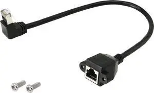RJ45 Ethernet Adapter Cable - 90 Degree Upward Male to Female Switch Adapter for CAT 5/CAT 6 LAN Socket Connector (Upward)