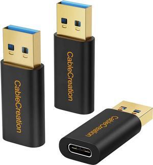 CableCreation [3-Pack] USB C Female to USB Male Adapter USB 3.1 5Gbps, USB to USB C Adapter USB C to A Adapter Female for Laptops, Logitech StreamCam VR Link Adapter for Charging [3-Pack]