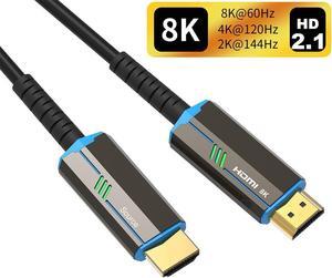 8K HDMI 2.1 Fiber Optic Cable 30FT 4K 120Hz 8K 60Hz Ultra High Speed 48Gbps HDR eARC HDCP2.3, Slim Flexible for RTX3080/3090, Xbox Series X, PS4/5, LG C9/CX, Samsung Q90T, TCL, Sony
