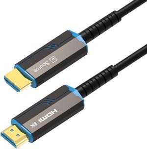 HDMI 2.1 Cable [Certified] 16ft, 48Gbps Ultra High Speed Fiber Optic HDMI Cable(8K@60Hz,4K@120Hz), Support eARC,HDCP 2.3,Dolby Atoms,Compatible with PS5,Blu-ray Player,8K TVs etc