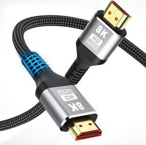 8K Certified Braided Ultra High Speed HDMI 2.1 Cable - 3.3 Feet - Black | 48Gbps, Compatible With Sony PS5, Microsoft Xbox Series X & Series S