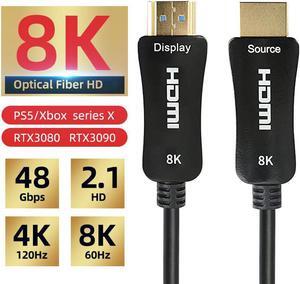 8K Fiber Optic HDMI Cable 30ft, Ultra High Speed 48Gbps Active HDMI 2.1 Cable [8K@60Hz, 4K@120Hz], Support Dynamic HDR, eARC, Dolby Atmos, HDCP 2.3, Compatible with RTX 3080/3090 Xbox X PS5