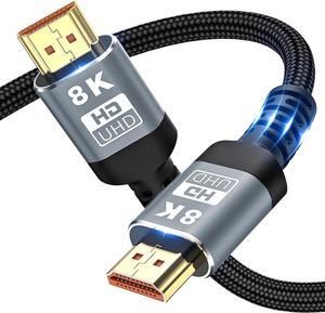 8K HDMI 2.1 Cable 3.3FT, (Certified) Ultra HD 48Gbps High Speed 8K60 4K120 eARC RTX 3090 HDR10 4:4:4 HDCP 2.2&2.3 Dolby Compatible with Playstation 5/PS5, Xbox Series X, Roku/Fire/Sony/LG