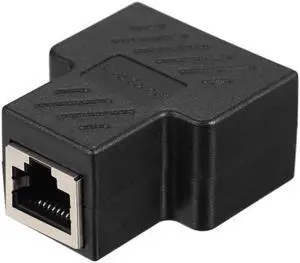 RJ45 Splitter Adapter Connector 1 to 2 Female Ports Ethernet Cables Socket Splitter Hub PC Laptop Router Contact Modular Plug