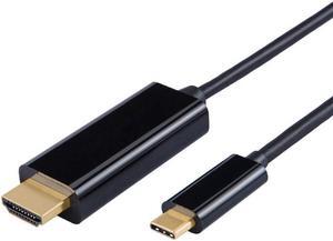 USB C to HDMI Cable (4K@60Hz), [24k Gold-Plated, High Speed] Type-C to HDMI Cable Thunderbolt 3 compatible for MacBook Pro 2018/2017, Samsung S10/S9, Surface Book 2, XPS, 7ft/1.8M, Black