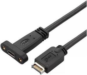 USB 3.1 Type-E Motherboard Front Panel Header Connector to USB-C Back Panel Extension Cable - 40cm